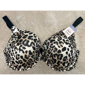 NWT Leopard Print Lifting Padded Lined Plunge Bra 46DDD